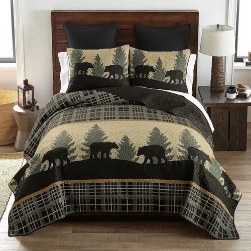 Vista 9 de Donna Sharp Bear Cottage - Juego de edredón tamaño Queen, 90 x 90