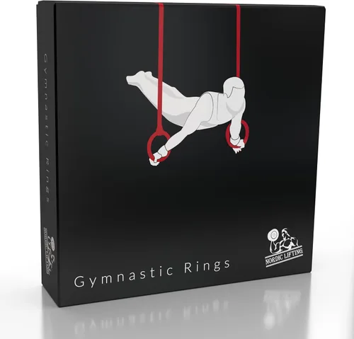 Vista 8 de Nordic Lifting Anillos y correas de gimnasia, resistentes para gimnasia, crossfit y entrenamiento de fitness, el mejor juego olímpico de gimnasio