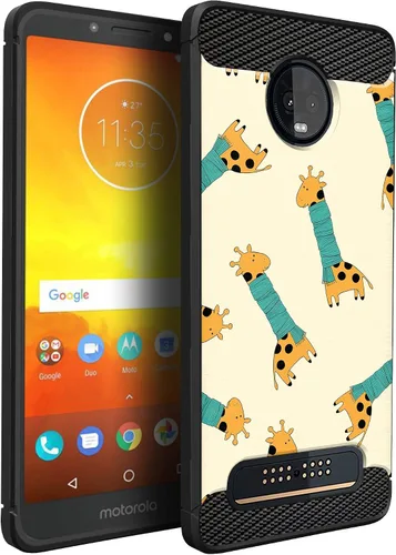 Vista 28 de CasesOnDeck Funda compatible con [Motorola Moto Z3 Play Moto Z3] Moto Z3 Design, funda delgada negra flexible y elegante protección contra golpes