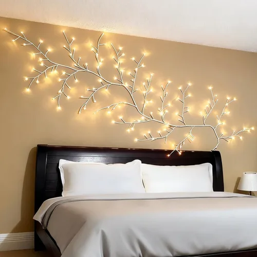 Vista 12 de Luces de vid de sauce para marco de ventana: decoraciones de Navidad de 7.9 pies, luces de hadas de vid de sauce para decoración de pared