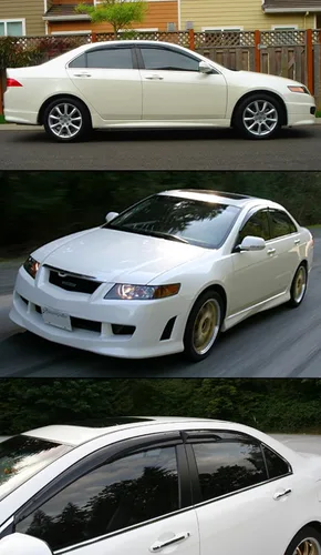 Vista 3 de Se adapta a Acura TSX CL8 Euro-R JDM 2004-2008 Deflector Parasol de Ventana Estilo Ondulado 3D Protector contra Lluvia