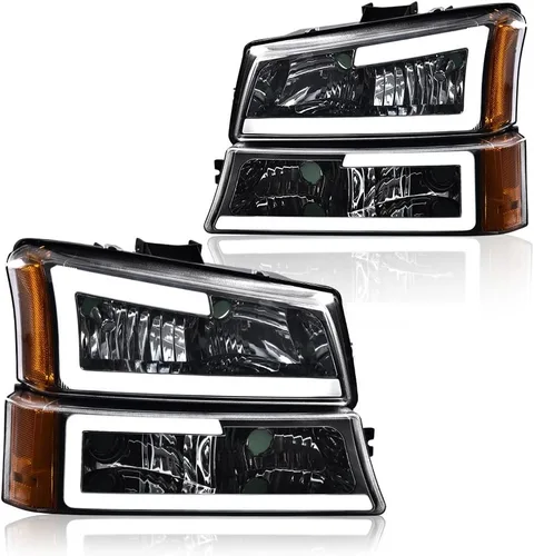Vista 38 de GRAND ORANGE Headlights Compatible with Ford F150 Bronco 1992-1996 Chrome