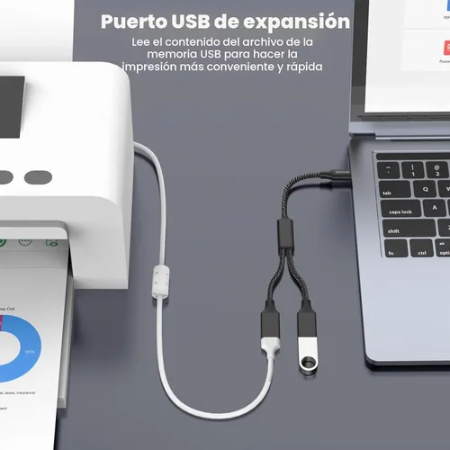 Vista 4 de MOGOOD Cable USB C macho a doble USB hembra tipo A 2.0 OTG Splitter Negro