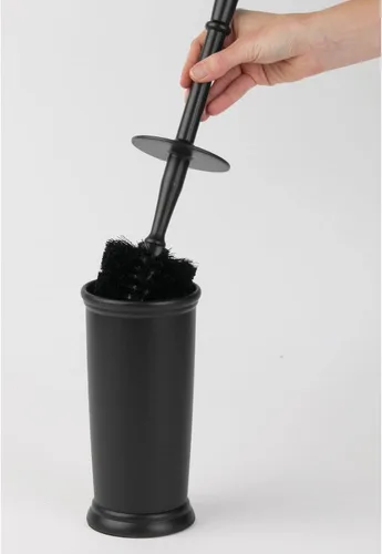 Vista 5 de mDesign Cepillo de Inodoro y Soporte - Cepillo de Baño Cubierto - Limpiador de Inodoro en Pie en Soporte Moderno - Cepillo de Limpieza Profunda