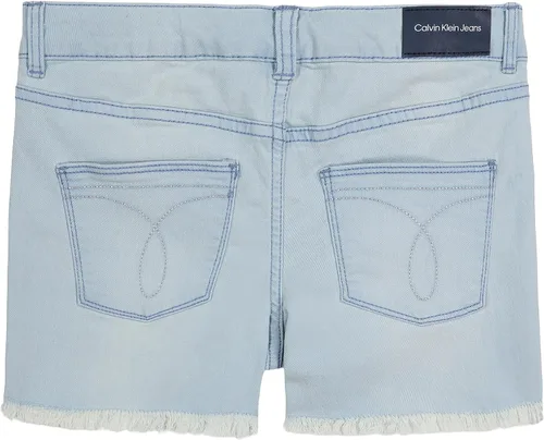 Vista 2 de Calvin Klein Pantalones cortos de mezclilla elásticos para niña