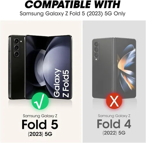 Vista 2 de SUPCASE Funda para Samsung Galaxy Z Fold 5 con soporte incorporado, color negro Built-in Screen Protector, Detachable Belt Clip, S Pen Holder