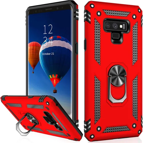Vista 15 de IKAZZ Funda para Galaxy Note 9, TPU suave y flexible de doble capa y policarbonato duro, antideslizante, de cuerpo completo, resistente, funda Azul