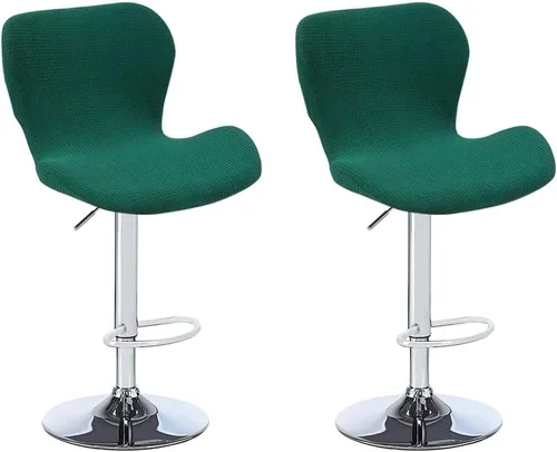Vista 15 de Juego de 2 fundas para sillas de bar de altura de mostrador, fundas elásticas para taburetes de bar giratorios de jacquard, fundas protectoras