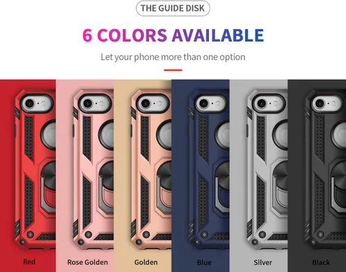 Vista 7 de Korecase Funda para iPhone 8, protección de cámara, armadura militar, doble capa, soporte compatible con iPhone 6 6s y iPhone 7 8, color negro