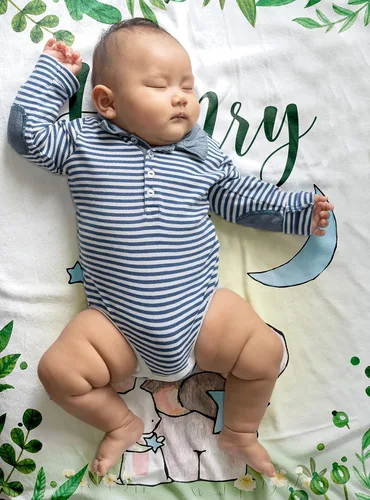Vista 2 de Mantas de bebé personalizadas para niños con nombre, mantas de bebé personalizadas, regalos personalizados para niño recién nacido, manta de bebé