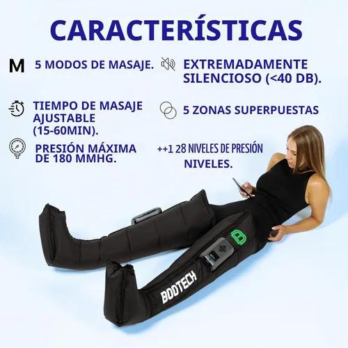 Vista 2 de Botas de recuperación de compresión de piernas para circulación, sistema de terapia de compresión de aire inalámbrico, masaje recargable con 5