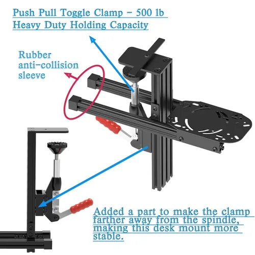 Vista 6 de YAARHEJ 2 Set The Desk Mount for The Flight Sim Game Joystick, Throttle and Hotas Systems Compatible with Logitech X56, X52, Thrustmaster T-Flight