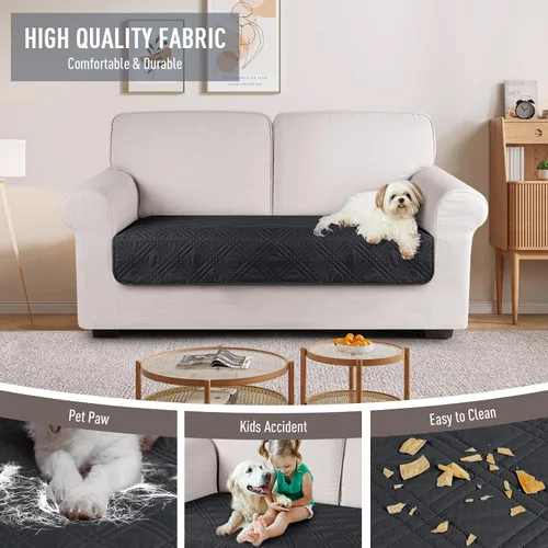 Vista 4 de TAOCOCO Funda de cojín de sofá 100% impermeable reversible, funda de asiento de sofá para perros y mascotas, funda de sofá biplaza para sofá