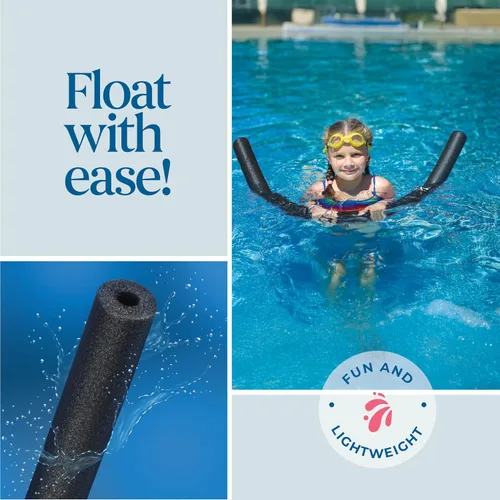 Vista 6 de Play22 Pool Noodles Foam - Extra Dense Foam Swim Noodles, Multi-Purpose Use Negro