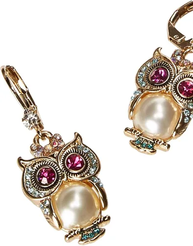 Vista 2 de Betsey Johnson - Aretes de gota de búho de Pearl Critters