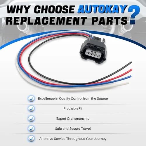 Vista 5 de AUTOKAY - Arnés conector de contraventana del radiador para Nissan Murano Altima 2015-2020 62330-9HS0A Conector activo de contraventana del radiador