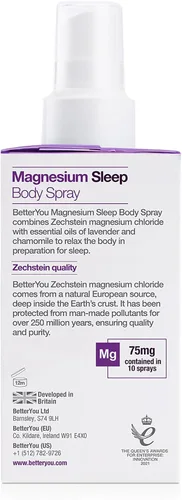 Vista 8 de BetterYou Spray corporal muscular de magnesio, relajante tópico de magnesio y aceite esencial, lavanda y manzanilla, promueve un mejor sueño, 3.38