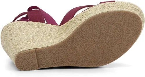 Vista 5 de Allegra K Sandalias de cuña con cordones para mujer