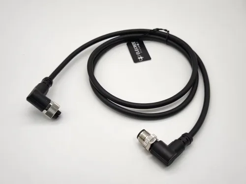 Vista 6 de Elecbee M12 Conector de ángulo recto macho a hembra A-Coding 1M AWG22 hembra a macho Cable M12 (5 pines)