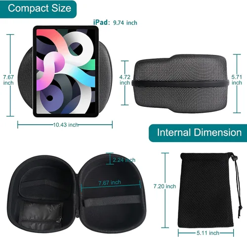 Vista 5 de Fundas de transporte de realidad virtual compatibles con Oculus Quest 2 bolsa de almacenamiento rígida impermeable compatible con accesorios Quest 2