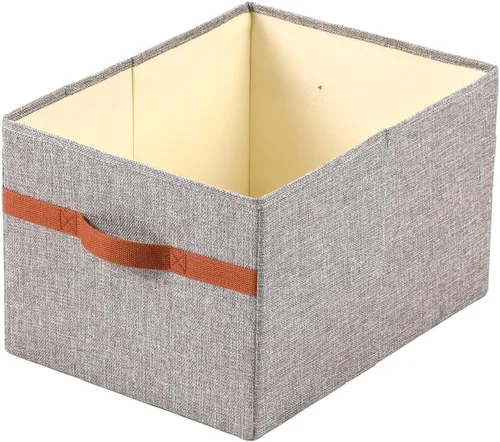 Vista 8 de ALYER Organizador de almacenamiento plegable de tela con asas, contenedor para dormitorio, oficina, armario, bebés, guardería, juguetes, libros
