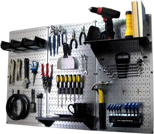 Vista 45 de Organizador de herramienta control de pared 30-wrk-400wb estándar panel perforado mesa de trabajo de metal, 30-WRK-400 BB