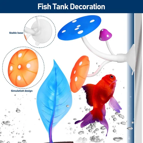 Vista 6 de Ipetboom Betta Fish Beds, 2pcs Betta Fish Hamaca Acuario Camas de descanso Betta Fish Cama de hojas de descanso