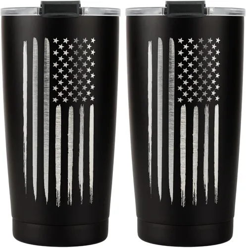 Vista 10 de Military Gift Shop - Vaso de 20 onzas de la Fuerza Aérea, taza de café de acero inoxidable de doble pared con tapa Regalos de la Fuerza Aérea