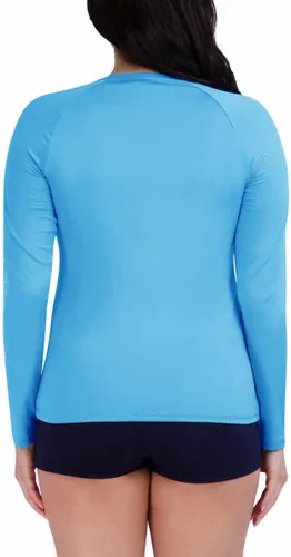Vista 3 de Nautica Camiseta de natación de manga larga UPF 30+ para mujer, Azulclaro