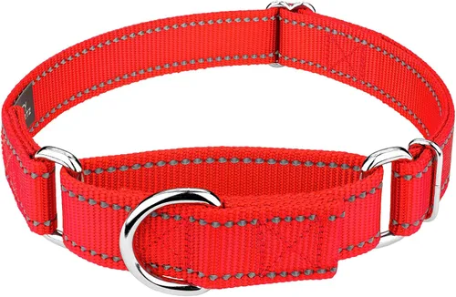 Vista 13 de Country Brook Petz - Vibrante selección de 8 colores - Collar de perro Martingala de nailon reflectante (pequeño, 3/4 pulgadas, negro)