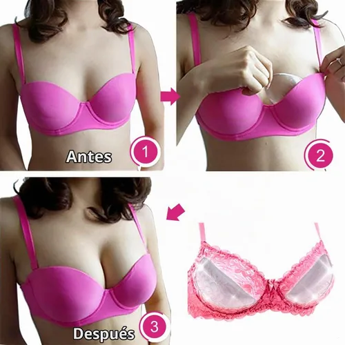 Vista 4 de Sujetador de silicona suave para mujer, almohadillas para realzar el pecho del pecho, push-up/Gathering para copa A/B/C Transparente