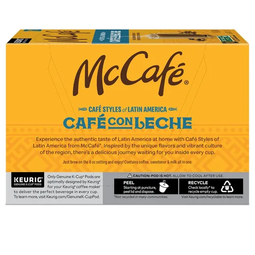 Vista 14 de McCafe Cafe Styles of Latin America Cafe con Leche, Keurig Cápsulas de café K-Cup de una sola porción, 60 unidades (6 paquetes de 10)