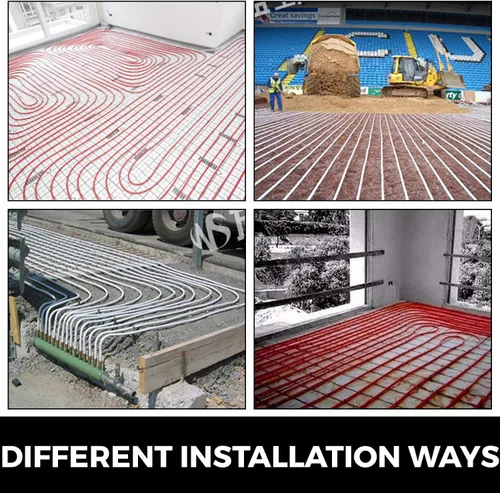 Vista 6 de Happybuy Tubo de barrera de oxígeno PEX - Bobina de tubo de 1/2 pulgada x 152 metros - Tubo EVOH PEX-B para calefacción de piso radiante residencial