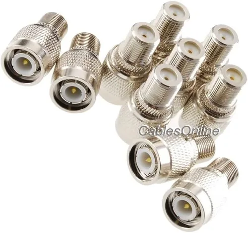 Vista 7 de CablesOnline, 5 unidades de adaptadores coaxiales RF tipo F hembra a conector macho TNC, RF-T112-5