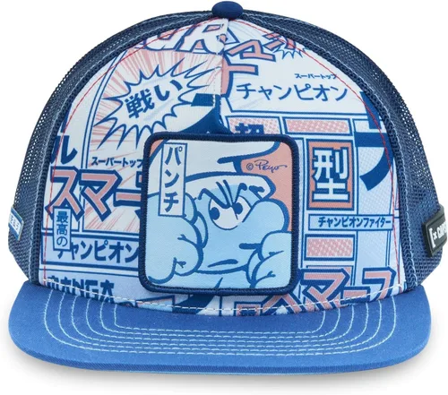 Vista 2 de XCAPSLAB Gorra de camionero Los Pitufos ajustable Snapback Malla Transpirable Sombrero de Bill Plano Talla única