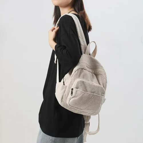 Vista 6 de Mochila pequeña para mujer y mujer, mochila estética, Beige, Tendencia