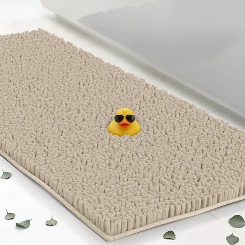 Vista 12 de Tapetes de baño pequeños de felpilla de 22 x 14 pulgadas, tapetes de baño absorbentes de felpa, de secado rápido, suaves y lavables a máquina