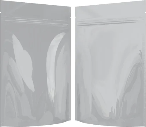 Vista 11 de Bolsas de barrera estilo Mylar – Cremallera con sellado térmico – 100 bolsas (negro brillante/transparente, 0.04 oz - 3 x 4.5 pulgadas)