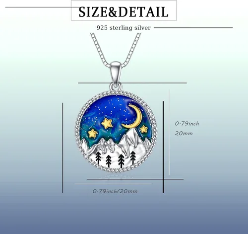 Vista 6 de Collar de plata de ley con pingüinosdelfínmariposacolibrímontañalibélulabFFperezosocalaveracalabazabautismo regalo de joyería para mujeres