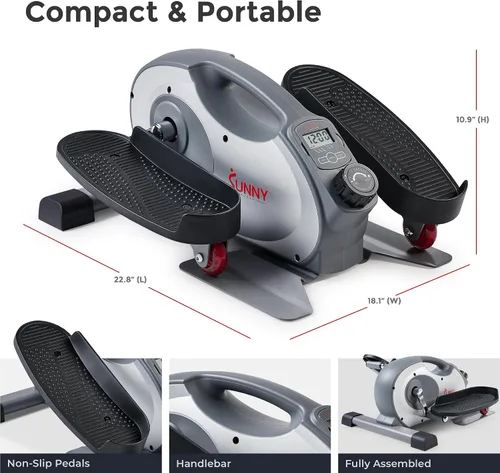 Vista 6 de Sunny Health & Fitness Under Desk Pedal Elliptical Machine, Adjustable Resistance Leg Exerciser Office Home Workout While Sitting for Seniors
