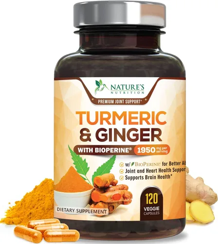 Vista 12 de Cúrcuma Curcumina con BioPerine & Jengibre 95% Curcuminoides 1950mg – Pimienta Negra para Absorción, Hecho en Estados Unidos, apoyo inmunológico