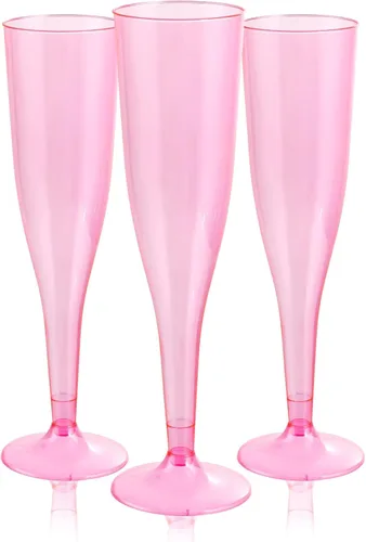 Vista 17 de WDF - Juego de 36 copas de champán de plástico azul transparente, 7 onzas, copas de champán desechables para fiestas, bodas, cumpleaños, primavera