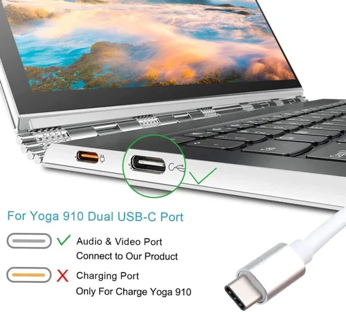 Vista 8 de Adaptador USB-C a VGA, convertidor USB 3.1 tipo C (Thunderbolt 3) a VGA compatible con MacBook Pro, MacBook Air 2018, Dell XPS 13/15, Surface Book 2