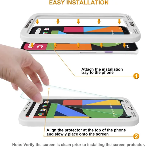 Vista 2 de Supershieldz Protector de pantalla de vidrio templado diseñado para Google Pixel 4 con bandeja de fácil instalación, antiarañazos, sin burbujas