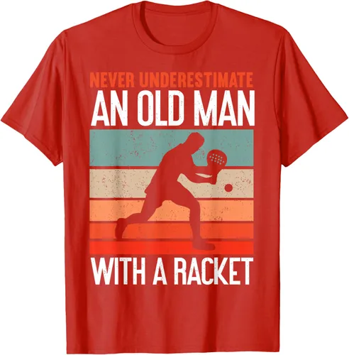 Vista 27 de Camiseta divertida de pádel "Never Underestimate An Old Man With A Racket, Negro