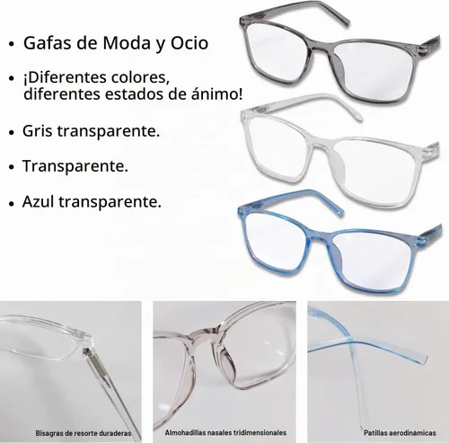 Vista 3 de Paquete de 3 lentes de distancia para hombres y mujeres, lentes ligeros para miopía para distancia