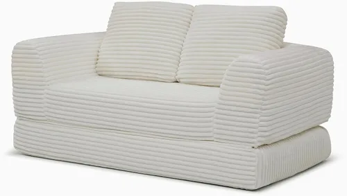 Vista 8 de 2-in-1 Folding Convertible Sofa Bed, Corduroy Sleeper Couch with 2*Pillows, Futon Modular Upholstered Boneless Loveseat with Pull-Out Bed, Folding