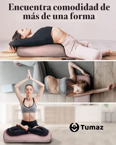 Vista 7 de Tumaz Yoga Bolster Set, Rectangular Yoga Bolster with Washable Cover