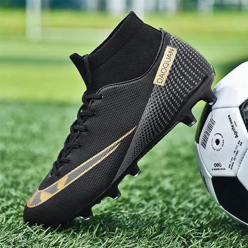 Vista 7 de OAOUIA Tacos de fútbol para hombre zapatos de fútbol de caña alta para uso al aire libre para interiores para niños botas de fútbol para césped