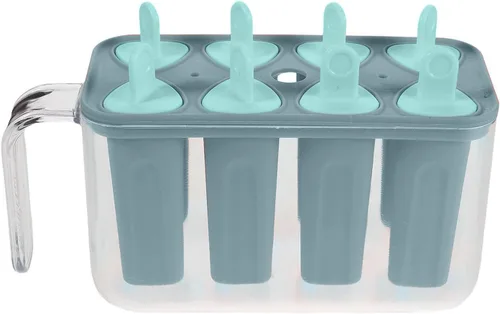 Vista 9 de 8 cavity Ice Pop Maker Mold Tray, Reusable Popsiclee Molds, Reusable Easy Release Ice Cream Container with Sticks for Yogurt Juice and DIY Chilled